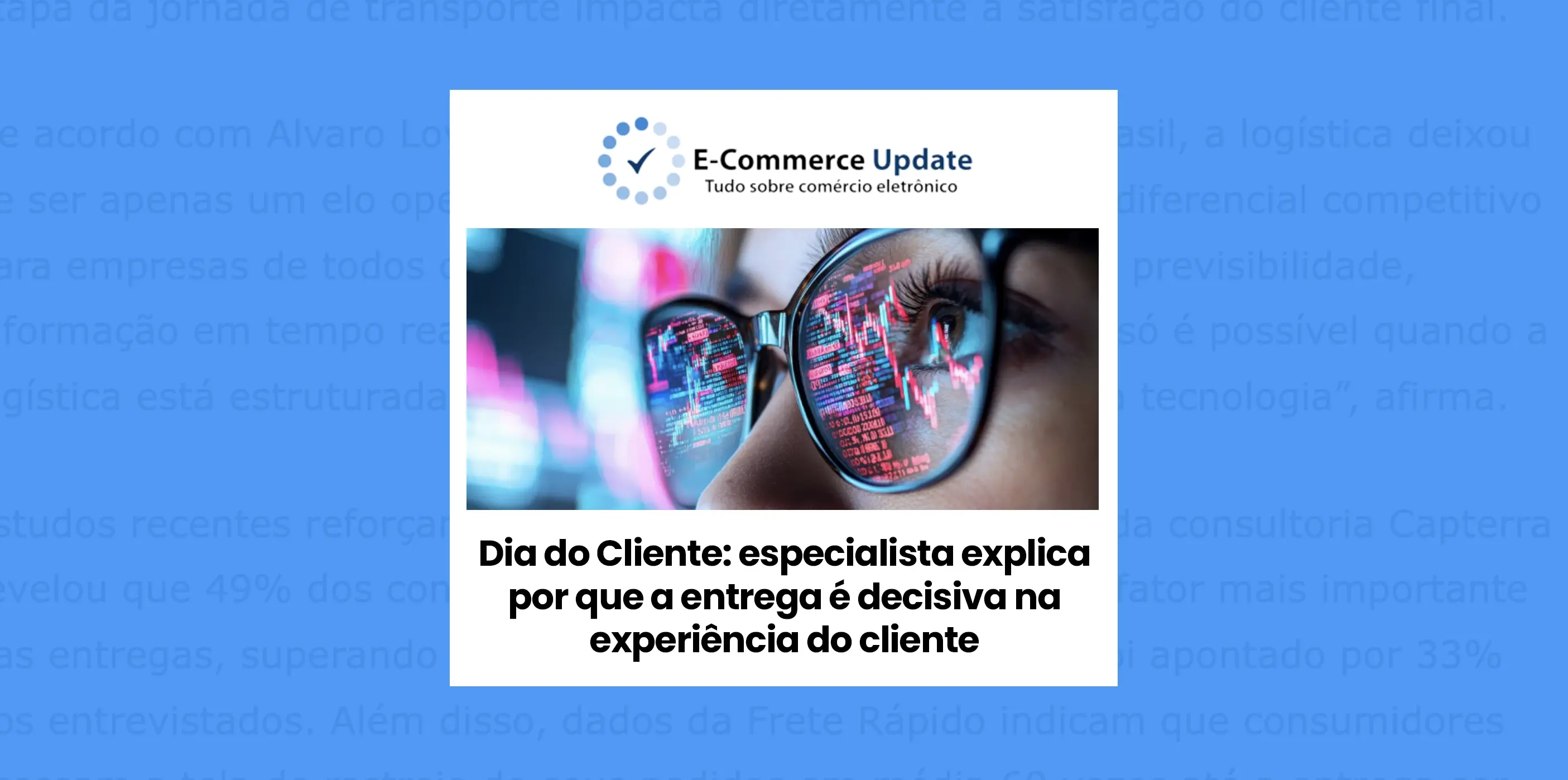 Profissional analisando dados; óculos refletem gráficos e código — conceito de IA, big data e transformação digital.