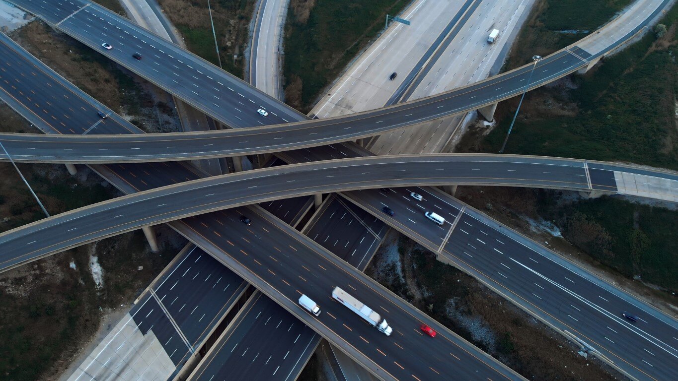 Foto aérea carreteras
